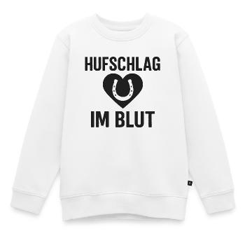 Hoof Beat in the Blood, Horse, Equestrian Sport - Kids Premium Organic Sweatshirt - white - Front - AI Model Kid Male (0cm)