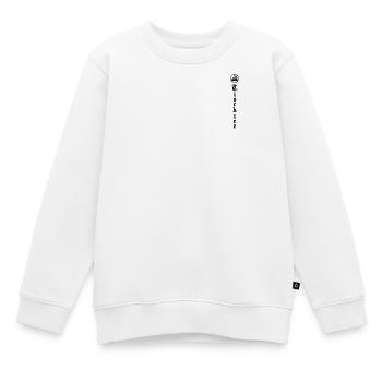 Menuisier icône traditionnelle de l’écriture verticale - Sweat Premium enfant bio - blanc - Devant - AI Model Kid Male (0cm)