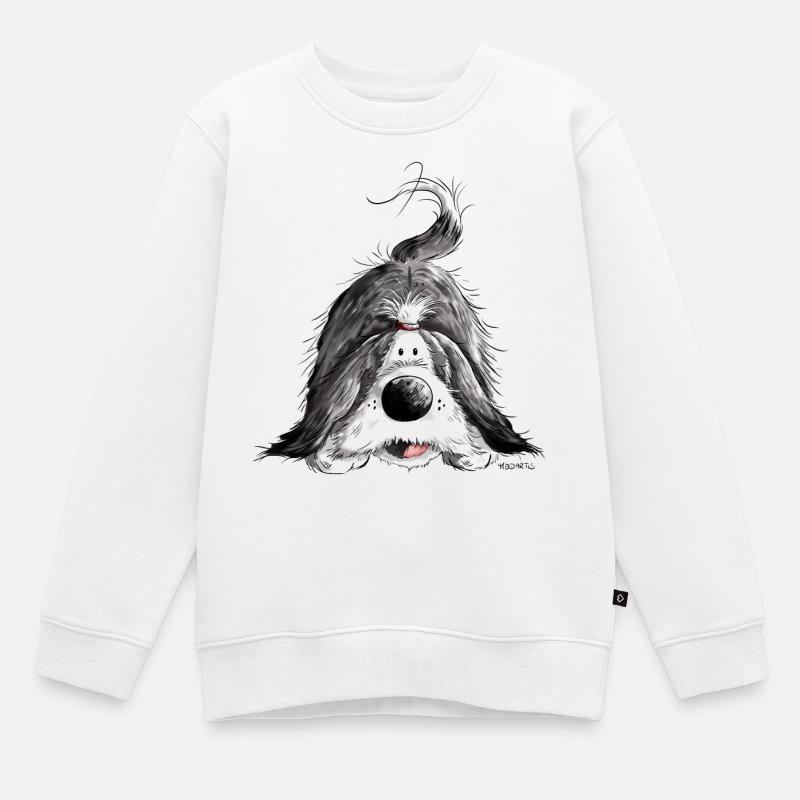 Bearded Collie - Sweat Premium enfant bio - blanc