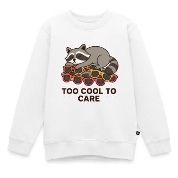 Waschbär mit Sonnenbrillen – Too Cool to Care - Kinder Premium Organic Sweatshirt - Weiß - Vorne - AI Model Kid Male (0cm)