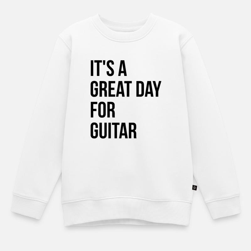 guitare - Sweat Premium enfant bio - blanc