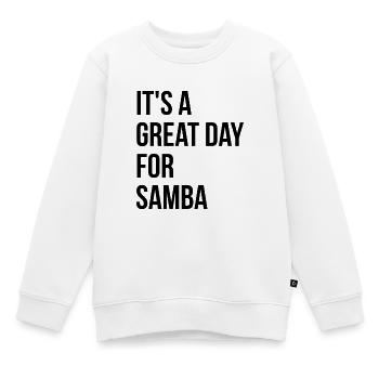 Samba Samba Samba - Sweat Premium enfant bio - blanc - Devant - AI Model Kid Male (0cm)