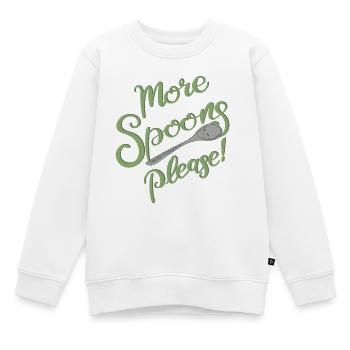 Plus de cuillères, s’il vous plaît ! - Sweat Premium enfant bio - blanc - Devant - AI Model Kid Male (0cm)