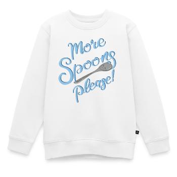 Plus de cuillères, s’il vous plaît ! - Sweat Premium enfant bio - blanc - Devant - AI Model Kid Male (0cm)