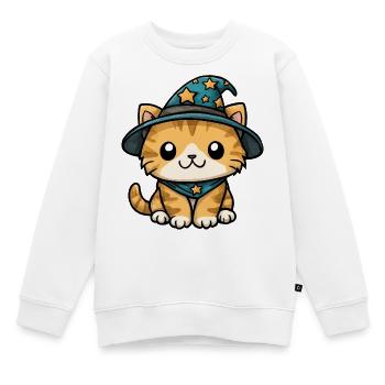Katzenzauberer Kätzchen - Kinder Premium Organic Sweatshirt - Weiß - Vorne - AI Model Kid Male (0cm)