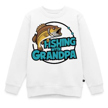 Pêche avec grand-père avec un design de poisson coloré - Sweat Premium enfant bio - blanc - Devant - AI Model Kid Male (0cm)