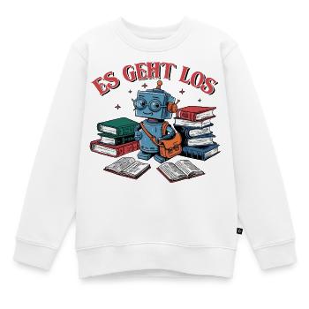 Einschulung erster Schultag kleiner Roboter - Kinder Premium Organic Sweatshirt - Weiß - Vorne - AI Model Kid Male (0cm)