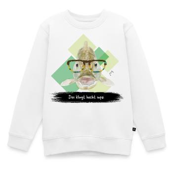 JvG Hecht "Des klingt hecht supa.."  - Kinder Premium Organic Sweatshirt - Weiß - Vorne - AI Model Kid Male (0cm)
