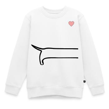 Minimalistisch Hunde Rücken - Kinder Premium Organic Sweatshirt - Weiß - Vorne - AI Model Kid Male (0cm)