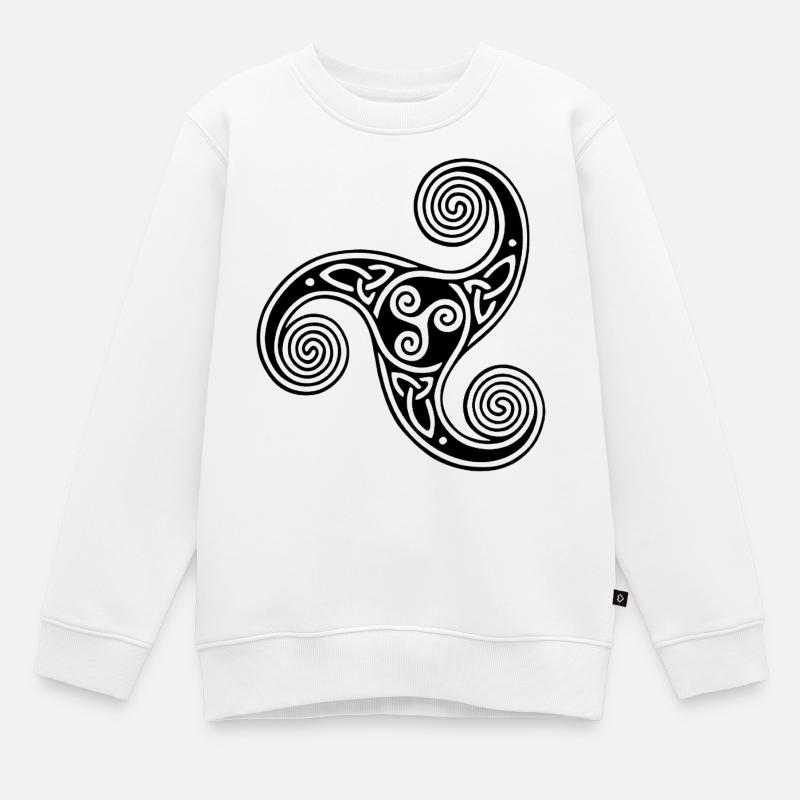 symbole tribal celte noir - Sweat Premium enfant bio - blanc