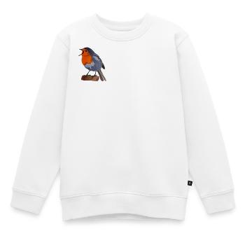 Illustration du merle sur textile - Sweat Premium enfant bio - blanc - Devant - AI Model Kid Male (0cm)