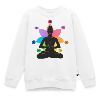7 Chakras - Sweat Premium enfant bio - blanc - Devant - AI Model Kid Male (0cm)