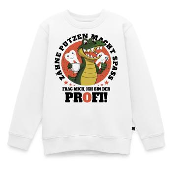 Hygiène dentaire crocodile - Sweat Premium enfant bio - blanc - Devant - AI Model Kid Male (0cm)