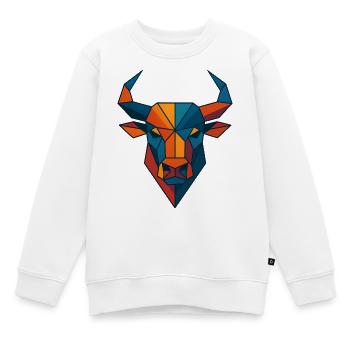Tête de taureau | Taurus Imprimer / Imprimer / Concevoir - Sweat Premium enfant bio - blanc - Devant - AI Model Kid Male (0cm)