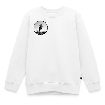 Motocross schwarz-weißes Logo - Schwarz - Kinder Premium Organic Sweatshirt - Weiß - Vorne - AI Model Kid Male (0cm)