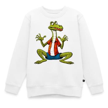 Lézard Yogi - Sweat Premium enfant bio - blanc - Devant - AI Model Kid Male (0cm)
