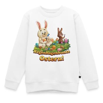 Siggi und der Zauberwald - Ostern Eier bemalen - Kinder Premium Organic Sweatshirt - Weiß - Vorne - AI Model Kid Male (0cm)
