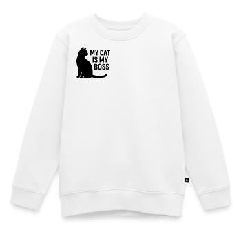 Katze ist Chef - Kinder Premium Organic Sweatshirt - Weiß - Vorne - AI Model Kid Male (0cm)