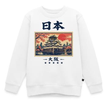 Japan Osaka Vintage Reisemarke - Kinder Premium Organic Sweatshirt - Weiß - Vorne - AI Model Kid Male (0cm)
