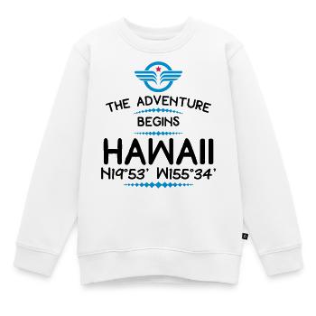 Hawaï - Sweat Premium enfant bio - blanc - Devant - AI Model Kid Male (0cm)