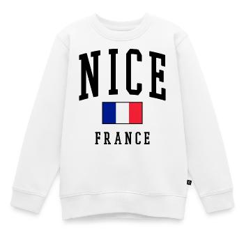 Nizza - Frankreich - Flagge - Kinder Premium Organic Sweatshirt - Weiß - Vorne - AI Model Kid Male (0cm)
