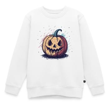 Kürbis-Jackolaternen-Diagramm - Kinder Premium Organic Sweatshirt - Weiß - Vorne - AI Model Kid Male (0cm)