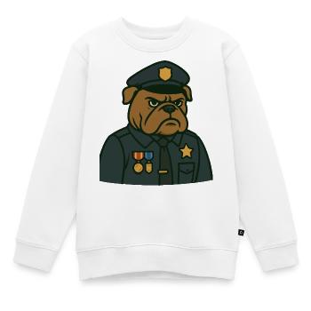 T-shirt insigne d’officier Bulldog - Sweat Premium enfant bio - blanc - Devant - AI Model Kid Male (0cm)