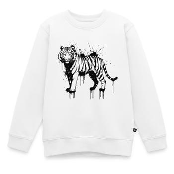 Schwarzer Spritztiger - Kinder Premium Organic Sweatshirt - Weiß - Vorne - AI Model Kid Male (0cm)