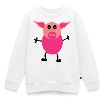 Schweine Männchen - Kinder Premium Organic Sweatshirt - Weiß - Vorne - AI Model Kid Male (0cm)