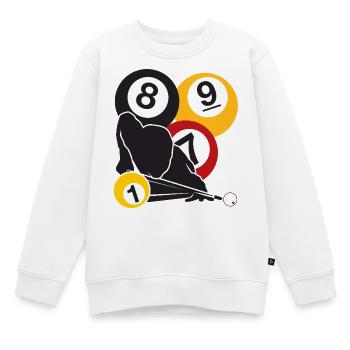 Billard-Fokus - Kinder Premium Organic Sweatshirt - Weiß - Vorne - AI Model Kid Male (0cm)