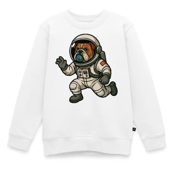 Astro Bulldog Explorer - Sweat Premium enfant bio - blanc - Devant - AI Model Kid Male (0cm)