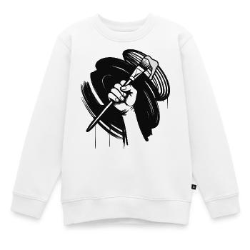 MALEN SIE SCHWARZ – schwarz und weiß - Kinder Premium Organic Sweatshirt - Weiß - Vorne - AI Model Kid Male (0cm)