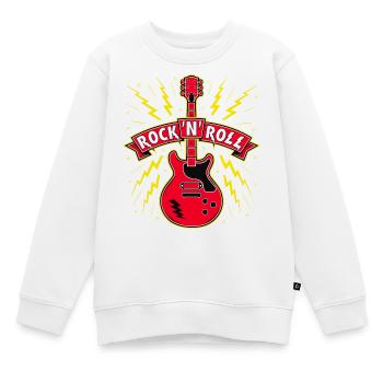 Rock 'n' Roll Gitarre - Kinder Premium Organic Sweatshirt - Weiß - Vorne - AI Model Kid Male (0cm)