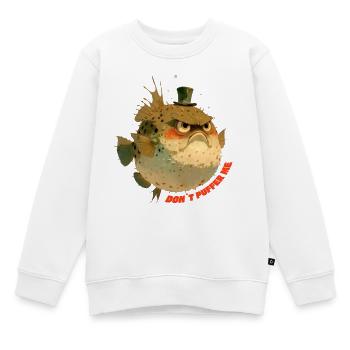 Mürrischer Kugelfisch mit Zylinder - Sweat Premium enfant bio - blanc - Devant - AI Model Kid Male (0cm)