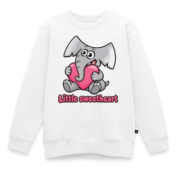 Süßer Elefant Charlie mit Herz - Kinder Premium Organic Sweatshirt - Weiß - Vorne - AI Model Kid Male (0cm)