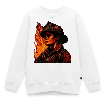 Feuerwehrmann - Kinder Premium Organic Sweatshirt - Weiß - Vorne - AI Model Kid Male (0cm)