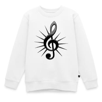 Schwarze Noten mit Strahlen - Kinder Premium Organic Sweatshirt - Weiß - Vorne - AI Model Kid Male (0cm)