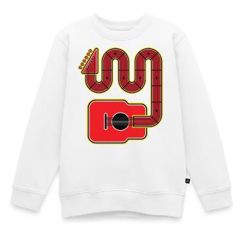 Rote Abstract Shape Gitarre - Kinder Premium Organic Sweatshirt - Weiß - Vorne - AI Model Kid Male (0cm)