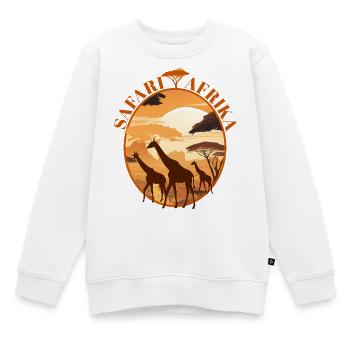 Silhouette des girafes au coucher de soleil de Savannah - Sweat Premium enfant bio - blanc - Devant - AI Model Kid Male (0cm)