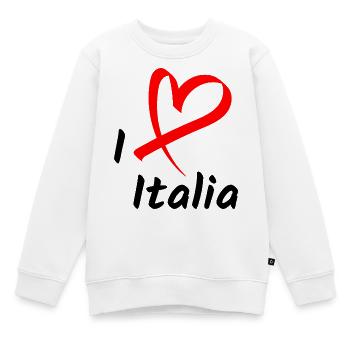 I Love Italia Cadeau Coeur - Sweat Premium enfant bio - blanc - Devant - AI Model Kid Male (0cm)
