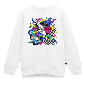 Neon Chaos Pop Art Muster - Kinder Premium Organic Sweatshirt - Weiß - Vorne - AI Model Kid Male (0cm)
