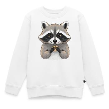 Kuschelraccoon mit Keks - Kinder Premium Organic Sweatshirt - Weiß - Vorne - AI Model Kid Male (0cm)