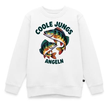Cool Guys Fishing - Kids Premium Organic Sweatshirt - white - Front - AI Model Kid Male (0cm)