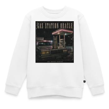 Gas Station Oracle Cat Vintage Motif LowFi Trend - Kids Premium Organic Sweatshirt - white - Front - AI Model Kid Male (0cm)