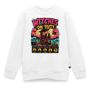 Witches On Duty Summerween Halloween Trend - Kinder Premium Organic Sweatshirt - Weiß - Vorne - AI Model Kid Male (0cm)