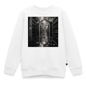 Reiher Bibliothek Mystery Vintage Animal Crime - Kinder Premium Organic Sweatshirt - Weiß - Vorne - AI Model Kid Male (0cm)