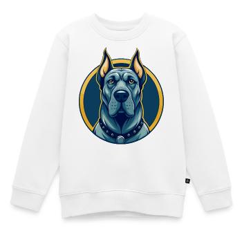 Dogge Kawaii Maskottchen Cartoon Clipart Logo - Kinder Premium Organic Sweatshirt - Weiß - Vorne - AI Model Kid Male (0cm)
