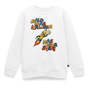 Einschulungs Shirt – Bald kann ich lesen - Kinder Premium Organic Sweatshirt - Weiß - Vorne - AI Model Kid Male (0cm)