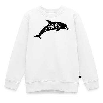 Delfin - Kinder Premium Organic Sweatshirt - Weiß - Vorne - AI Model Kid Male (0cm)