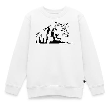 Tiger, weißer Tiger - Kinder Premium Organic Sweatshirt - Weiß - Vorne - AI Model Kid Male (0cm)